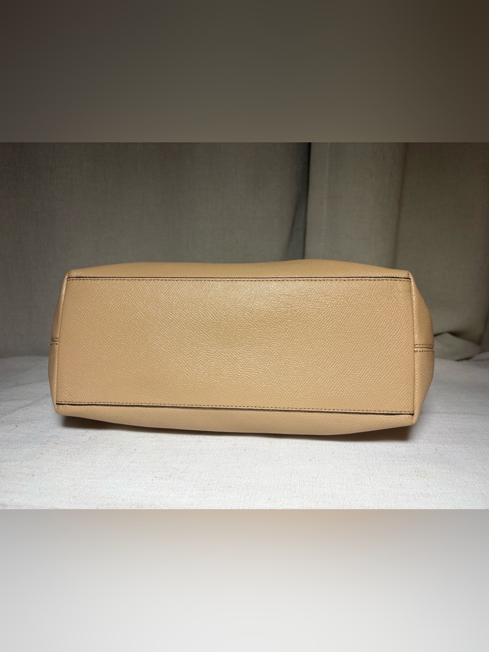 Coach City Zip Tote Beige Leather Yellow Trim Shoulder Bag Purse F59855 New - Picture 9 of 16